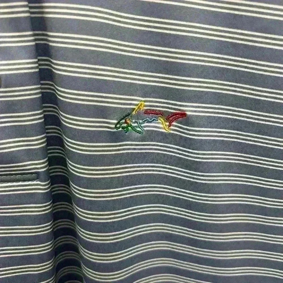 Greg Norman Two Tone Blue Striped Short Sleeve Polo Shirt Men’s Size L NWOT - Picture 6 of 6